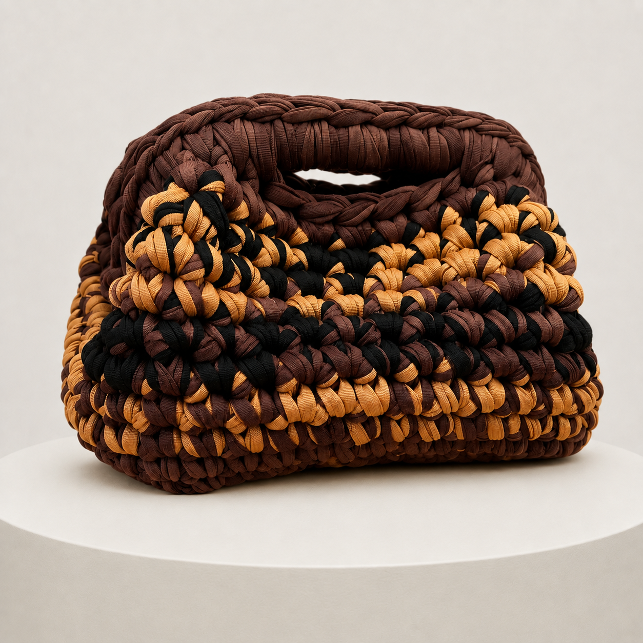 Clutch Bag - Tan, Black & Brown