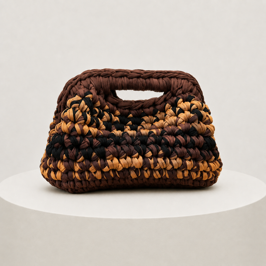 Clutch Bag - Tan, Black & Brown